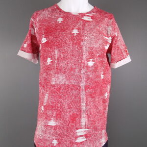 Patterned Short Sleeved T-Shirt Available in Red Blue & Grey.