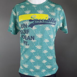 Blue "Specially" Palm Tree Design Short Sleeved T-Shirt