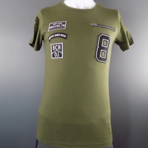 Khaki Green Crew Neck New York 1987 Theme T-Shirt. Size XS.