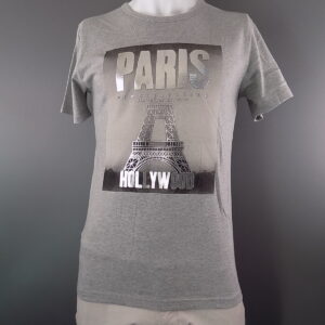 Grey & Silver "Paris Hollywood" Crew Neck Short Sleeved T-Shirt