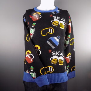 Black & Blue Scandinavian Ski Crew Neck Jumper