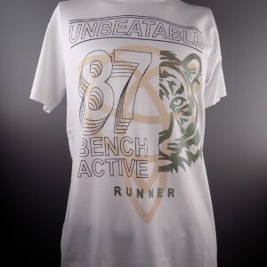 White "Unbeatable Runner" Crew Neck Short Sleeved T-Shirt